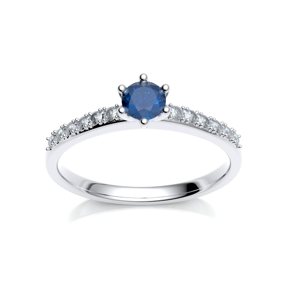 Verlobungsring Pavé aus Silber 925 Safir Zirkonia 503694