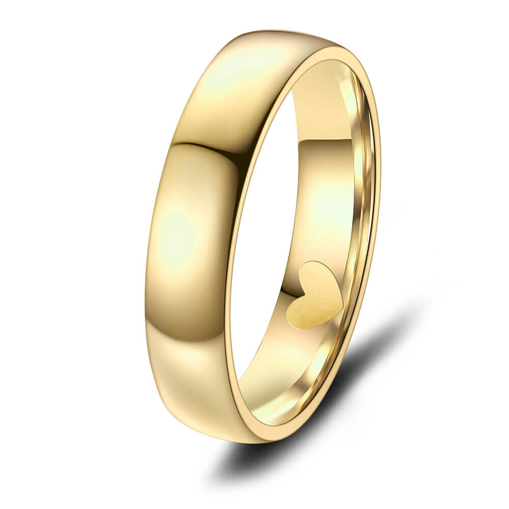 Partnerringe Trauring Edelstahl Gold mit Herz Marrya ES-30