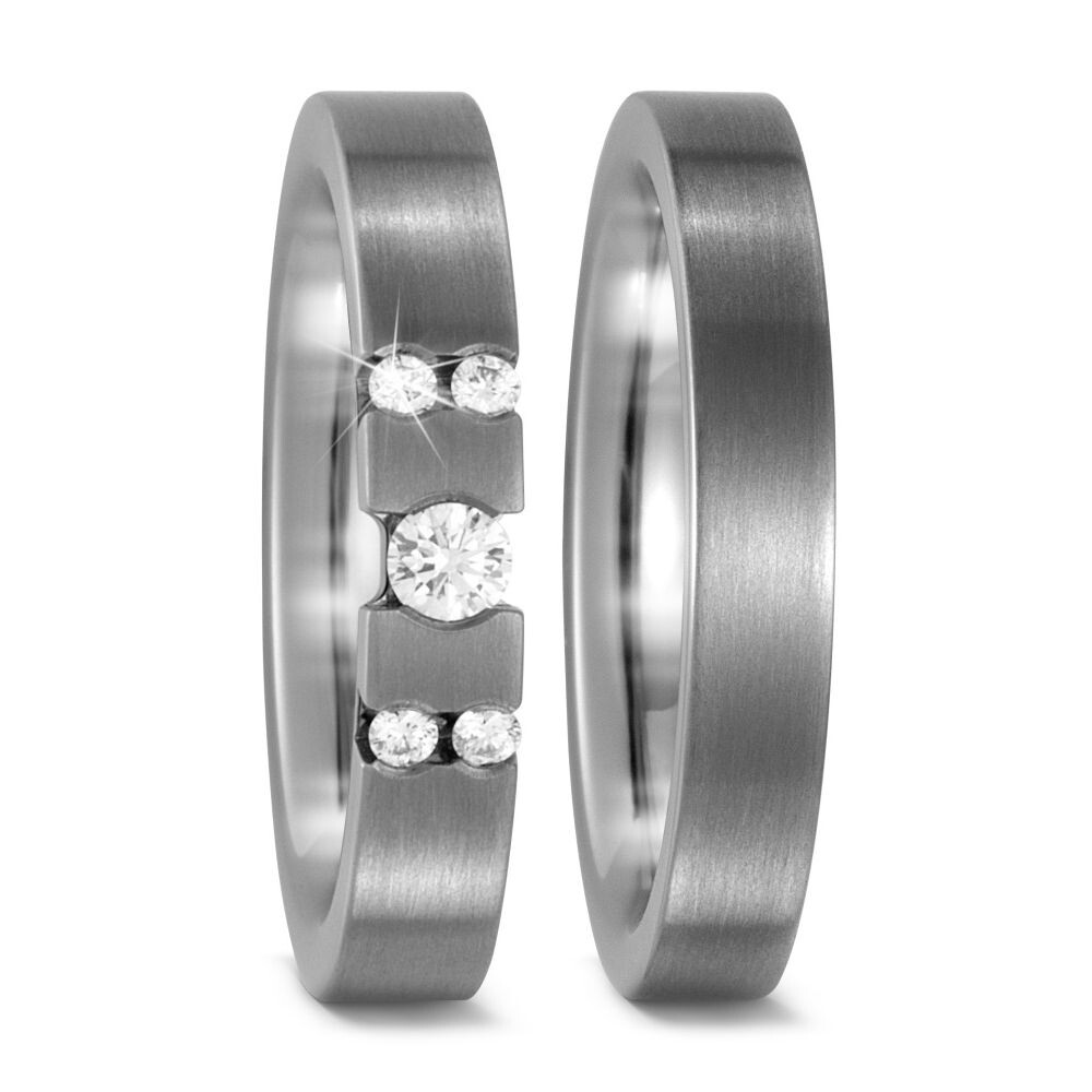TitanFactory Trauringe Partnerringe Titan Brillant 52471 & 50954