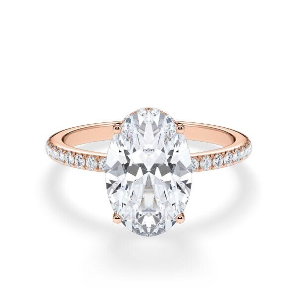 Verlobungsring Rotgold 750/- zus. 3,310 ct, LAB - e, vs2 & tw, vs - RU-1902-3