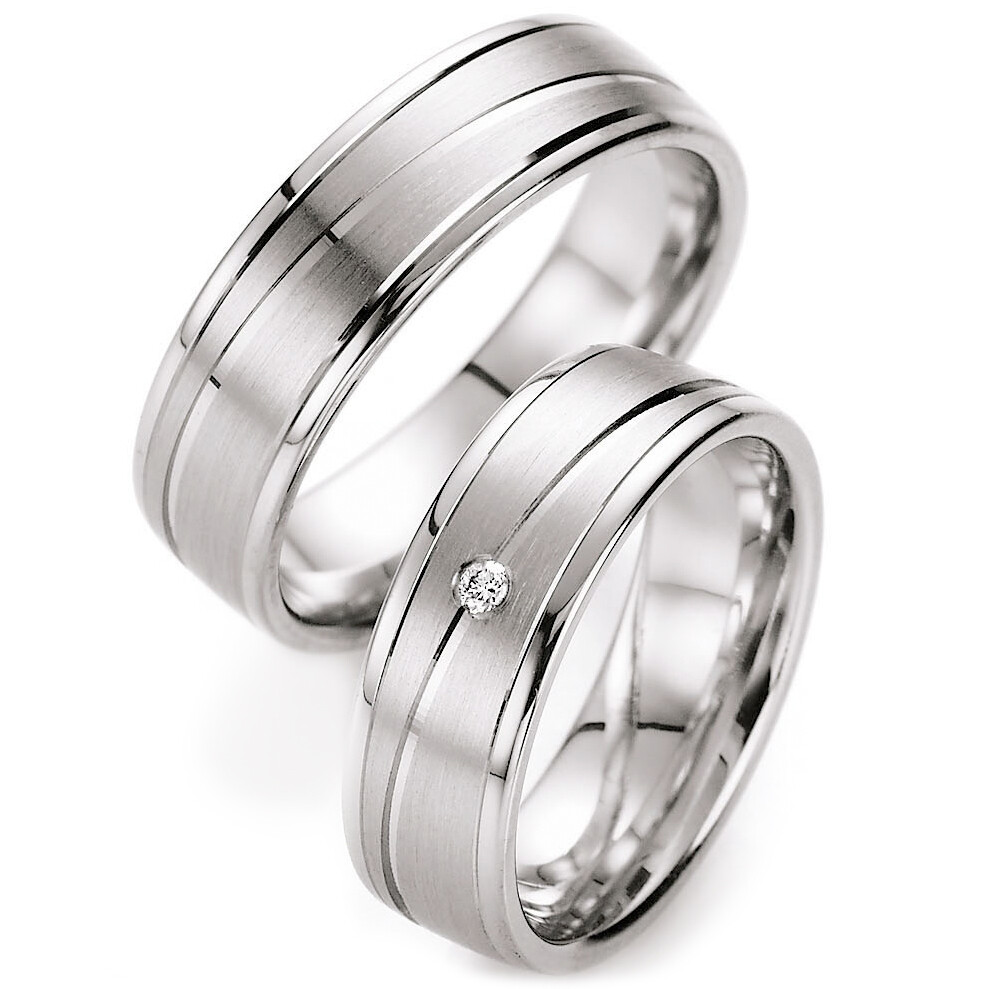 Collection Ruesch Trauringe Weißgold 55/10050 White Style Silver Inspiration Brillant