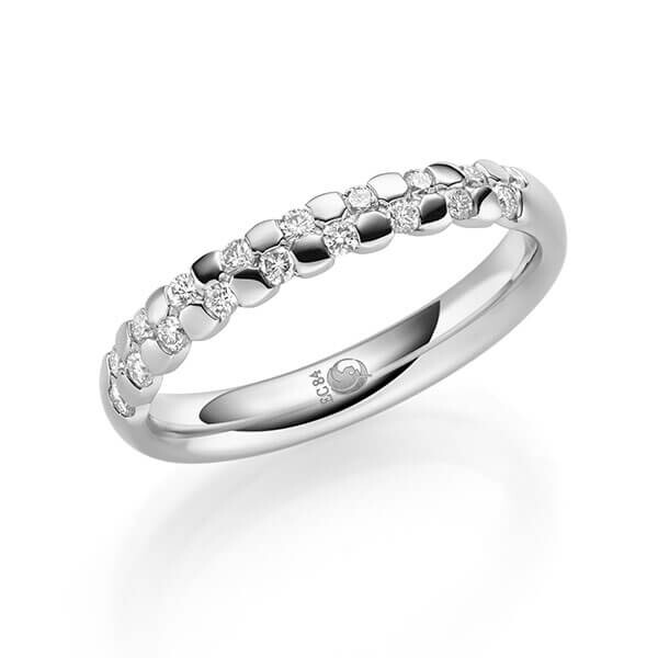 Paar Trauringe / Eheringe Palladium 950/- zus. 0,270 ct, tw, si - RU-1749-1