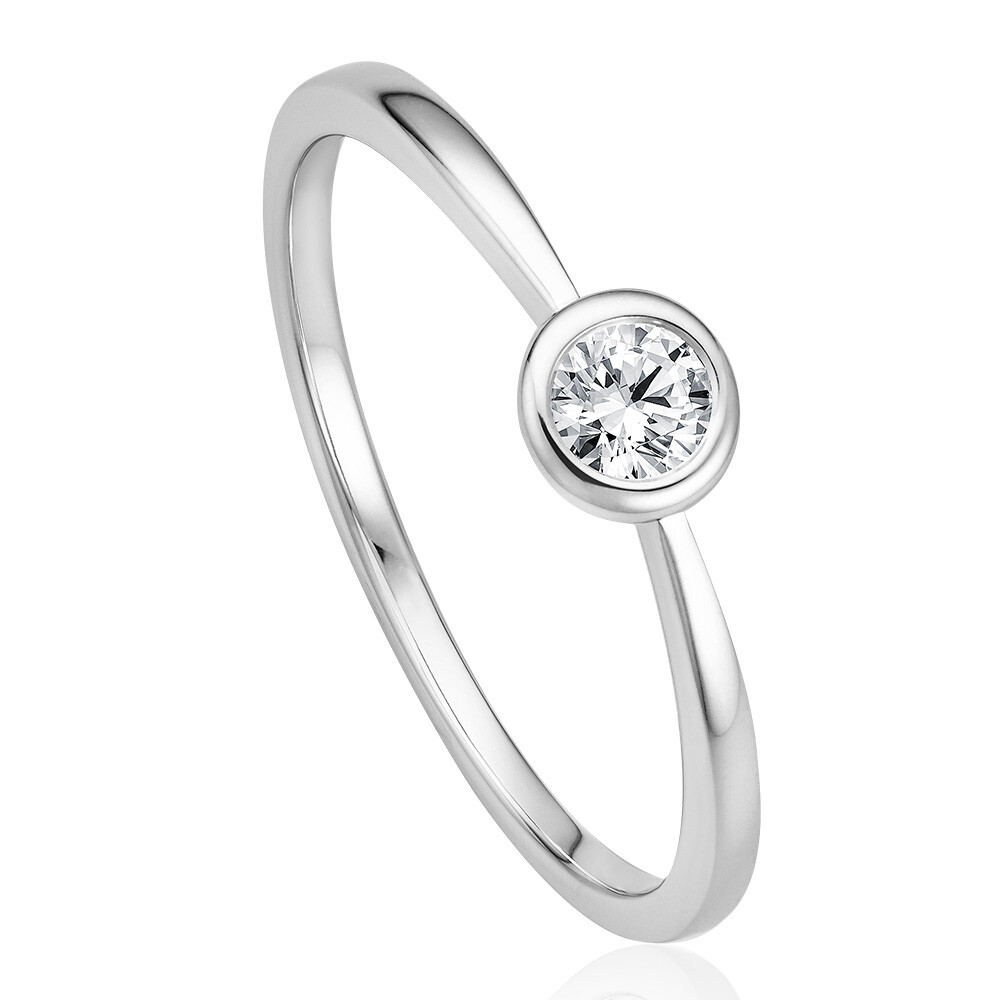 bella luce Solitaire Ring Weißgold Brillant 0.170 ct. w/si