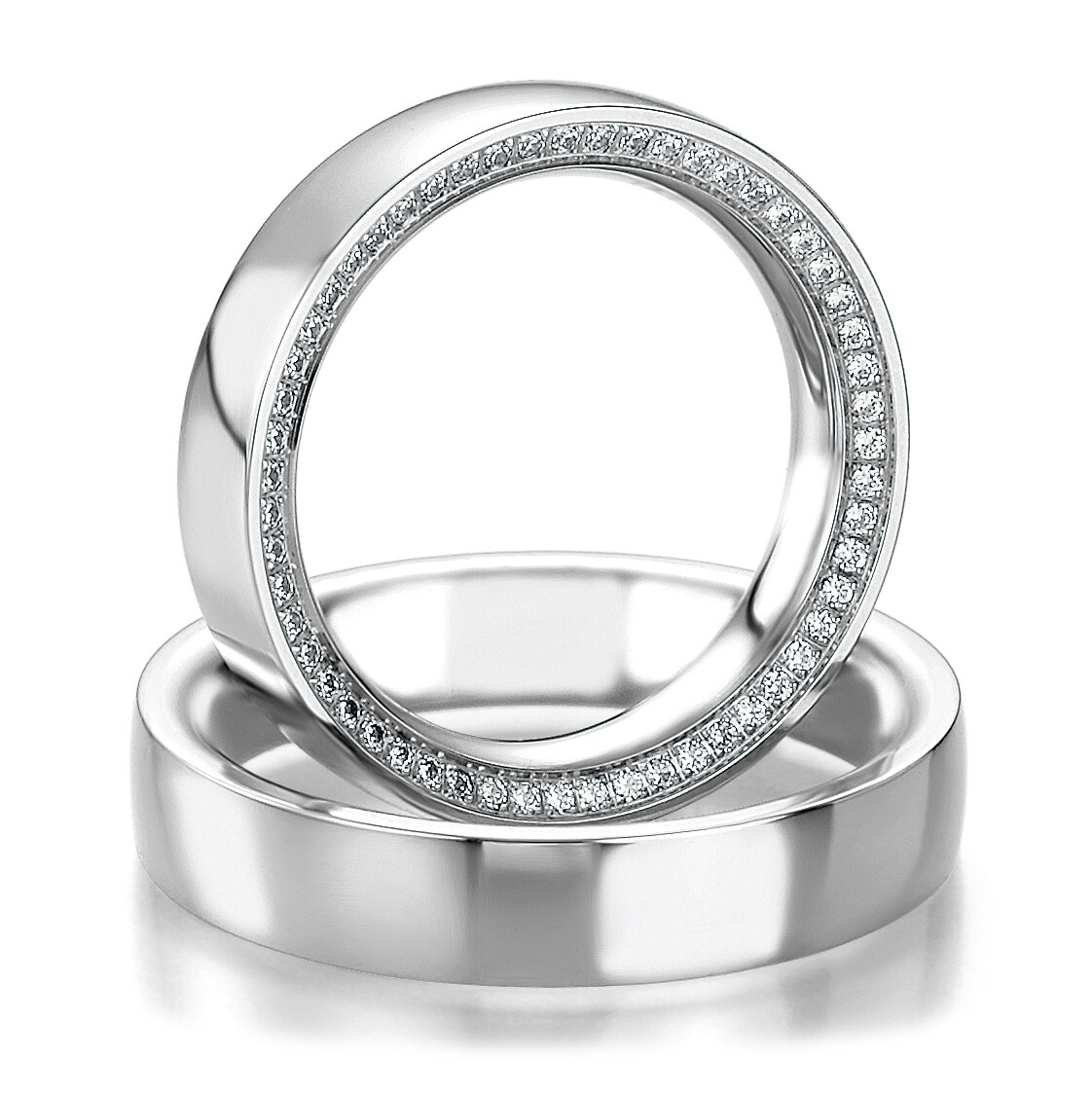 Breuning Trauringe Weißgold Design 48/05229 & 48/05230