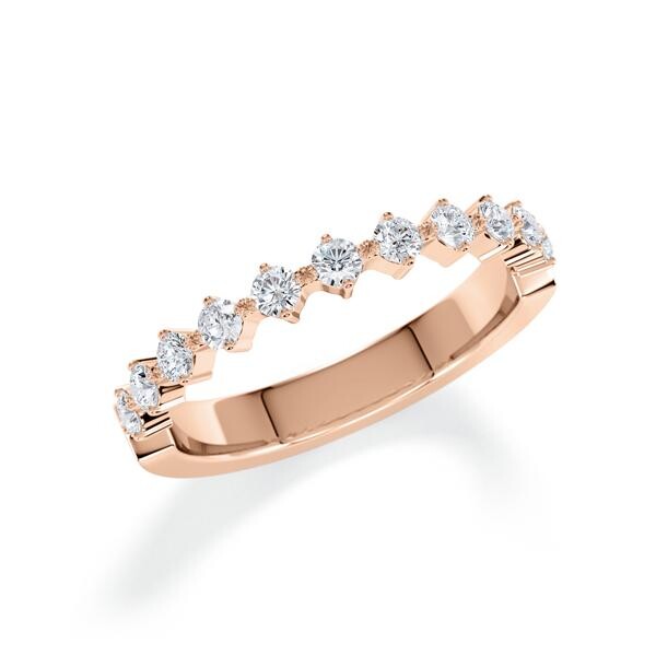 Memoire- Vorsteckring Rotgold 750 zus. 0,440ct. tw, si Rubin 1806