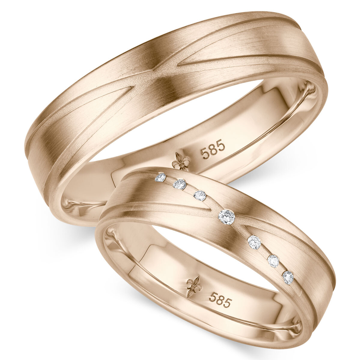 Giloy Trauringe TR-0-00016 & TR-1-00016 Charlotte Roségold