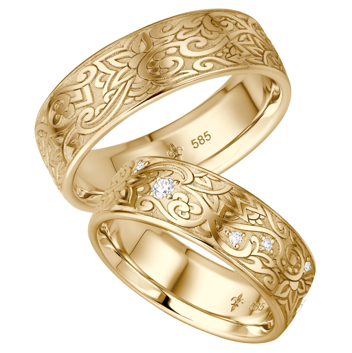 Giloy Trauringe Gelbgold Modell 48 Estelle lupenrein