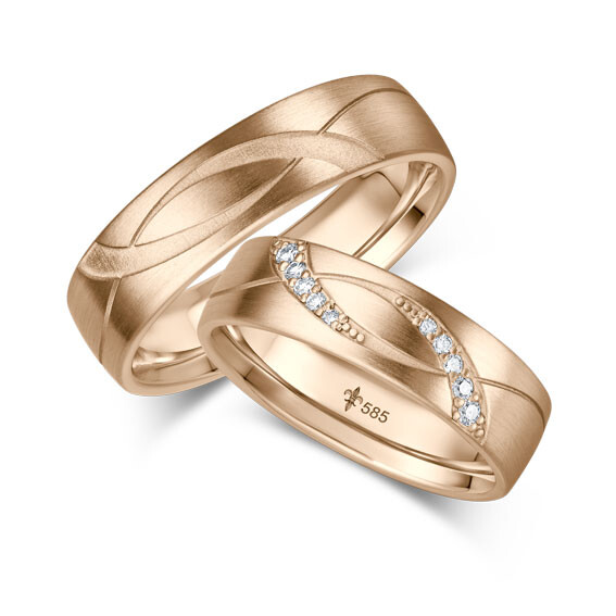 Giloy Trauringe Edith Roségold TR-0-00071 & TR-1-00071