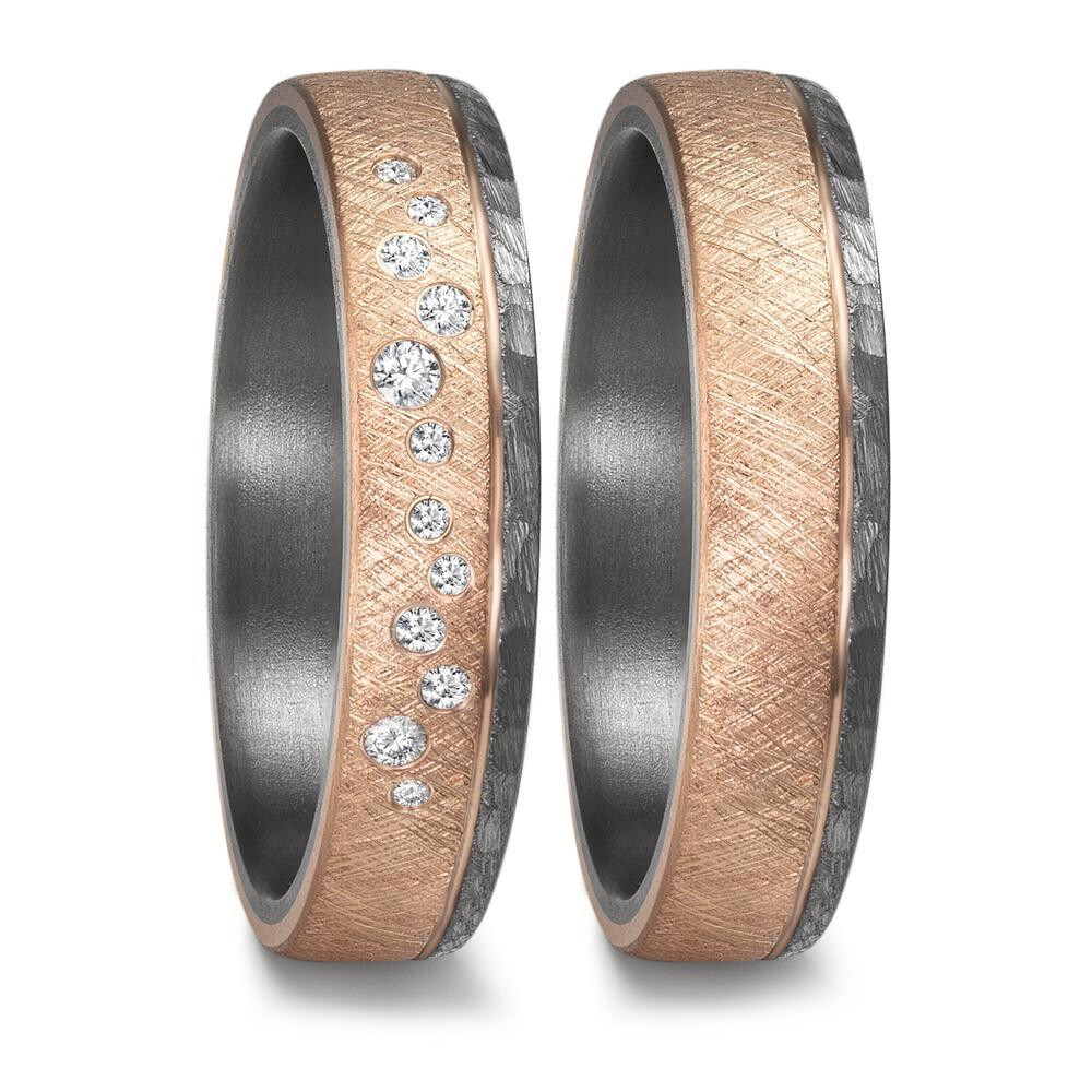 Eheringe Tantal Roségold 585 Brillant TeNo 59764