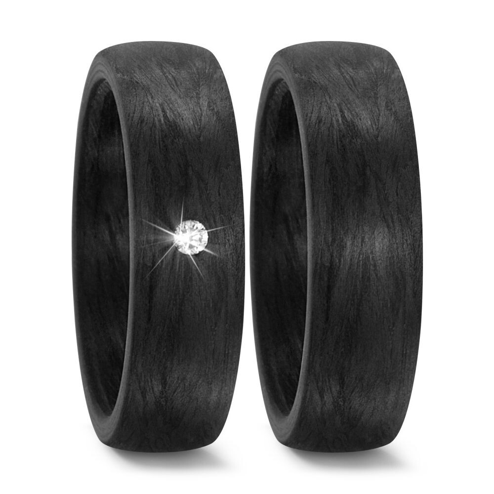 Schwarze Trauringe Eheringe Carbon - TitanFactory 59279
