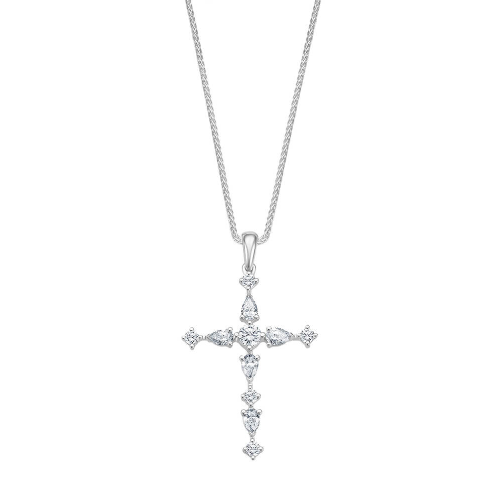 Kette mit Anhänger Kreuz Weißgold bella luce EH5682