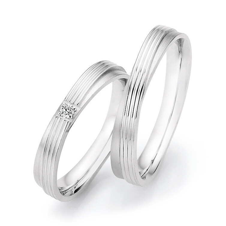 Eheringe Silber 925 Legends mit diagonalem Band Ruesch 55/33110 & 55/33120