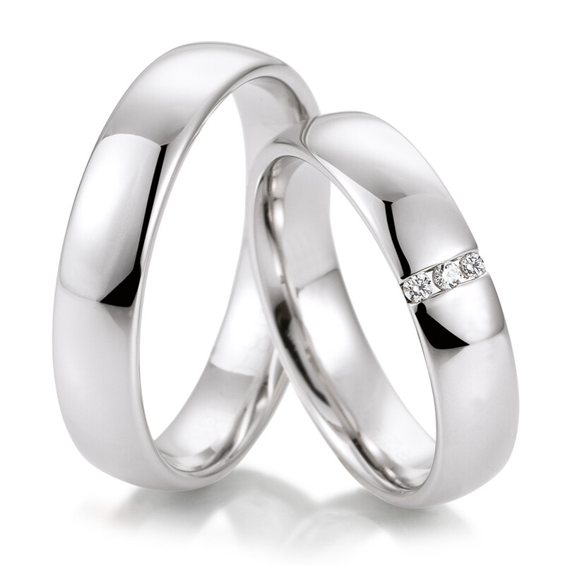 Breuning Trauringe Lounge Weißgold 48/05185 & 48/05186