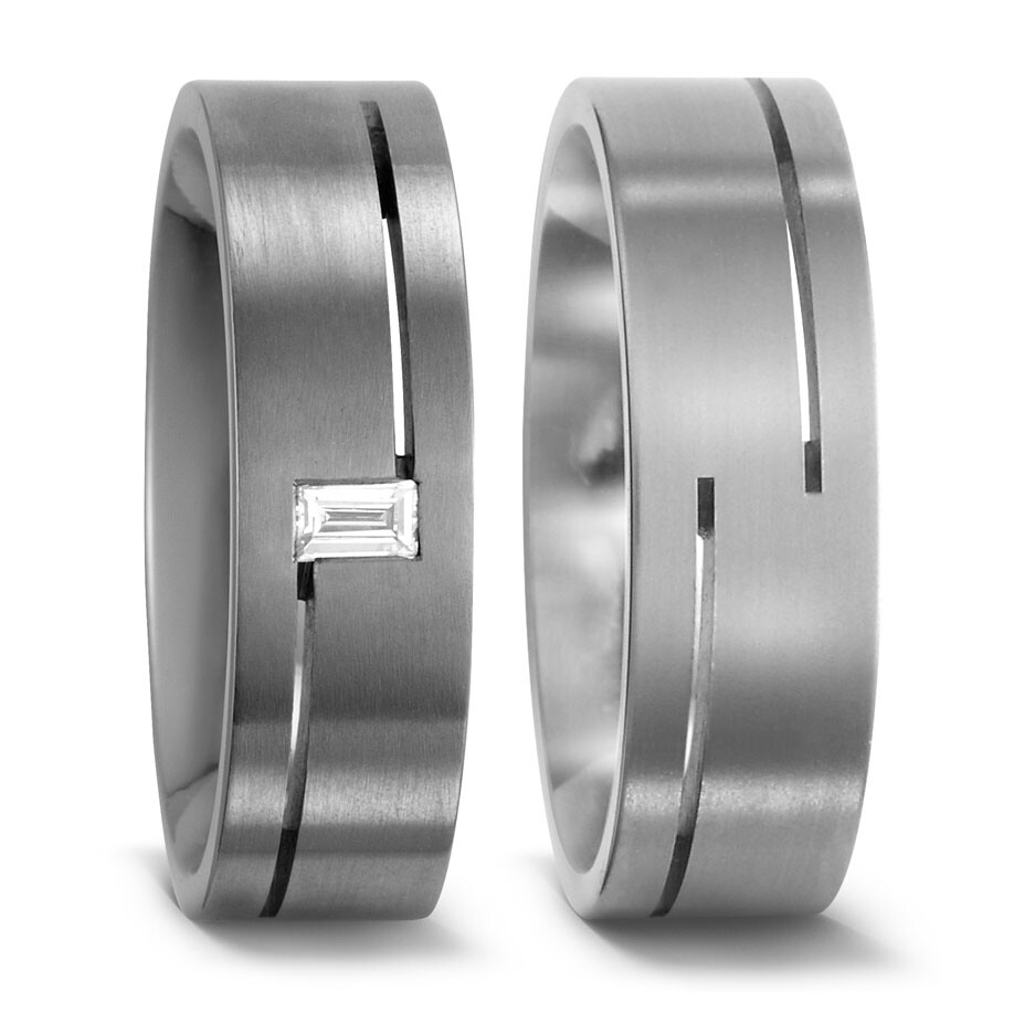 Trauringe Partnerringe Titan Baguette TitanFactory 51053