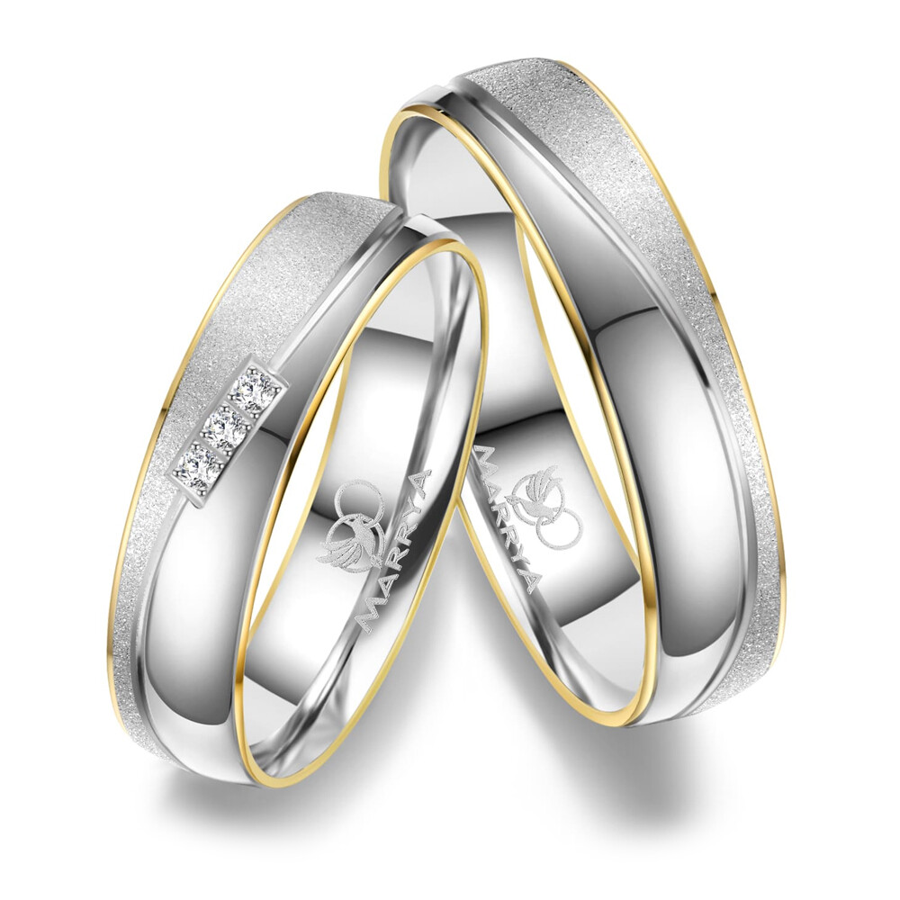 Trauringe Partnerringe Gelbgold 333 & Weißgold 333 Marrya GO-43