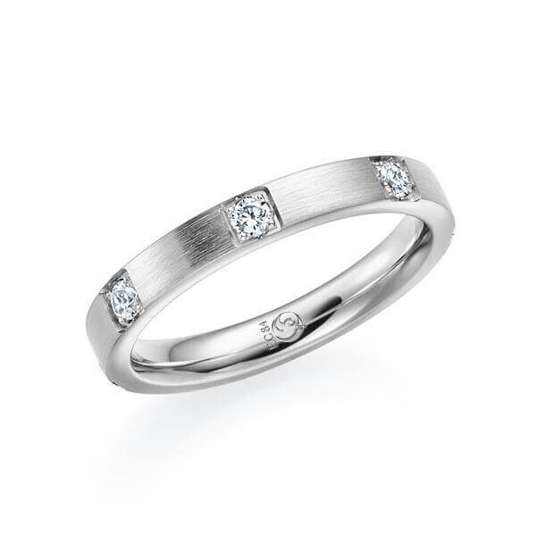 Memoire Diamantring Platin 600 zus. 0,350ct. Brillant Rubin RU-1556