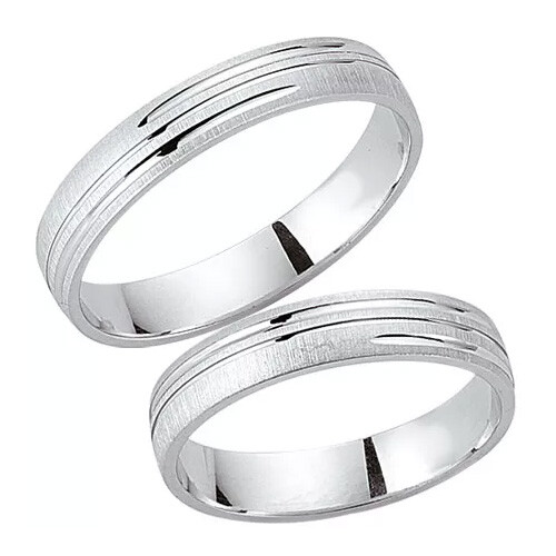 Schwarz Partnerringe Silber 925 SW925-051 Sterlingsilber quer feinmatt