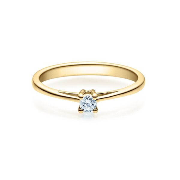 Verlobungsring Gelbgold 585/- zus. 0,080 ct, w, si - RU-1501-9