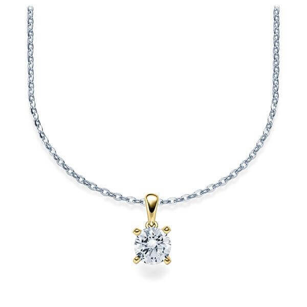 Collier Weißgold 585 Gelbgold 585 Brillant zus. 0,500 ct, tw, si Rubin RU-1578-12