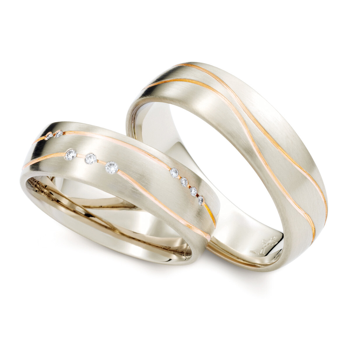 Max Kemper Trauringe Weißgold & Rotgold Brillant 70505