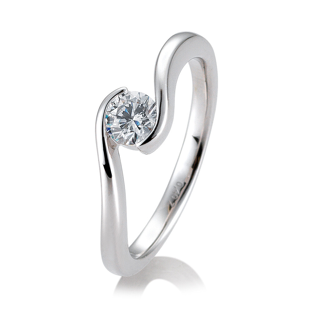 Verlobungsring Schwung Weißgold BR133 Brillant