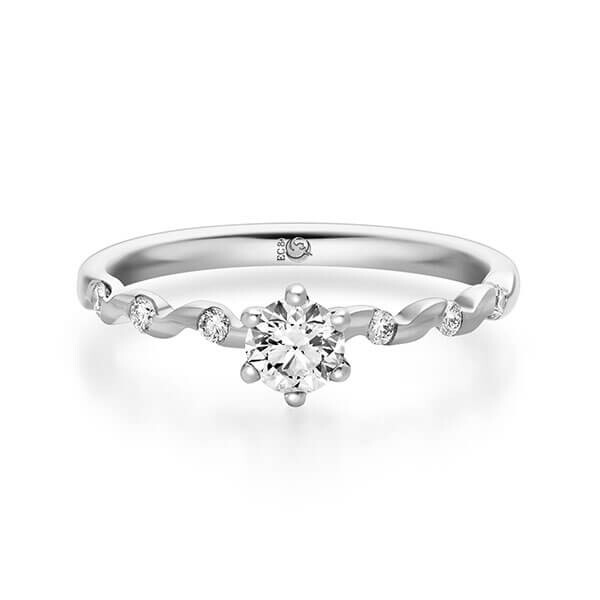 Diamantring Weißgold 333 zus. 0,420 ct, Lab-Grown & tw,si Brillant Rubin RU-1722-7