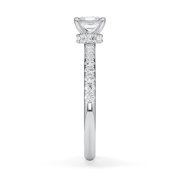 Ring Veiled Halo Prinzess Diamant Weißgold Rubin 1895