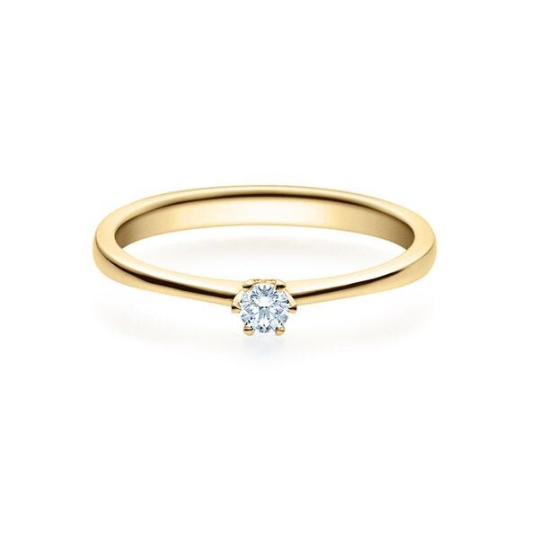 Verlobungsring Solitär 6er Krappe 18016 Brillant W,SI Gelbgold Rubin RU-1495