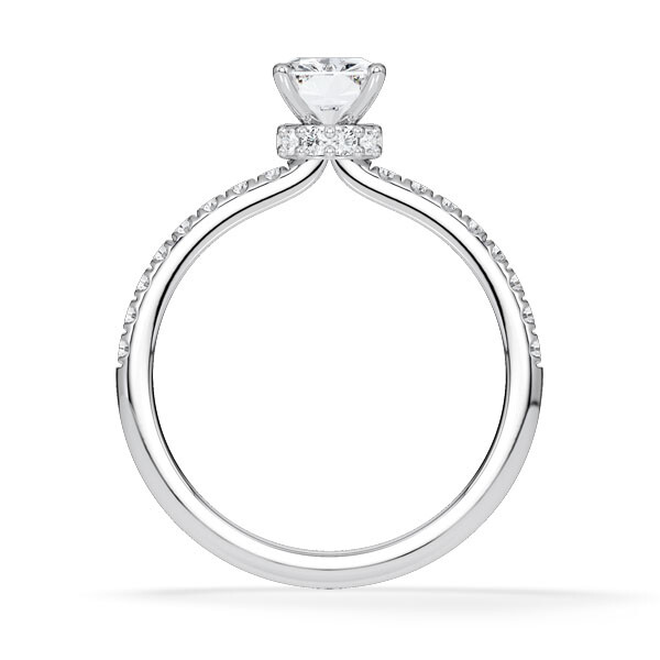 Diamantring Veiled Halo Radiant Weißgold Rubin 1896