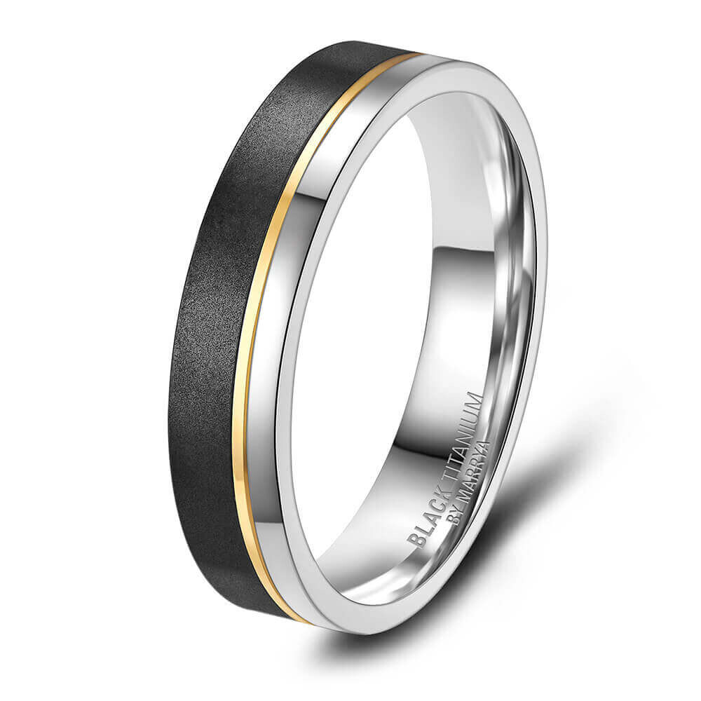 Einzelring Herren Black Titanium BT-02