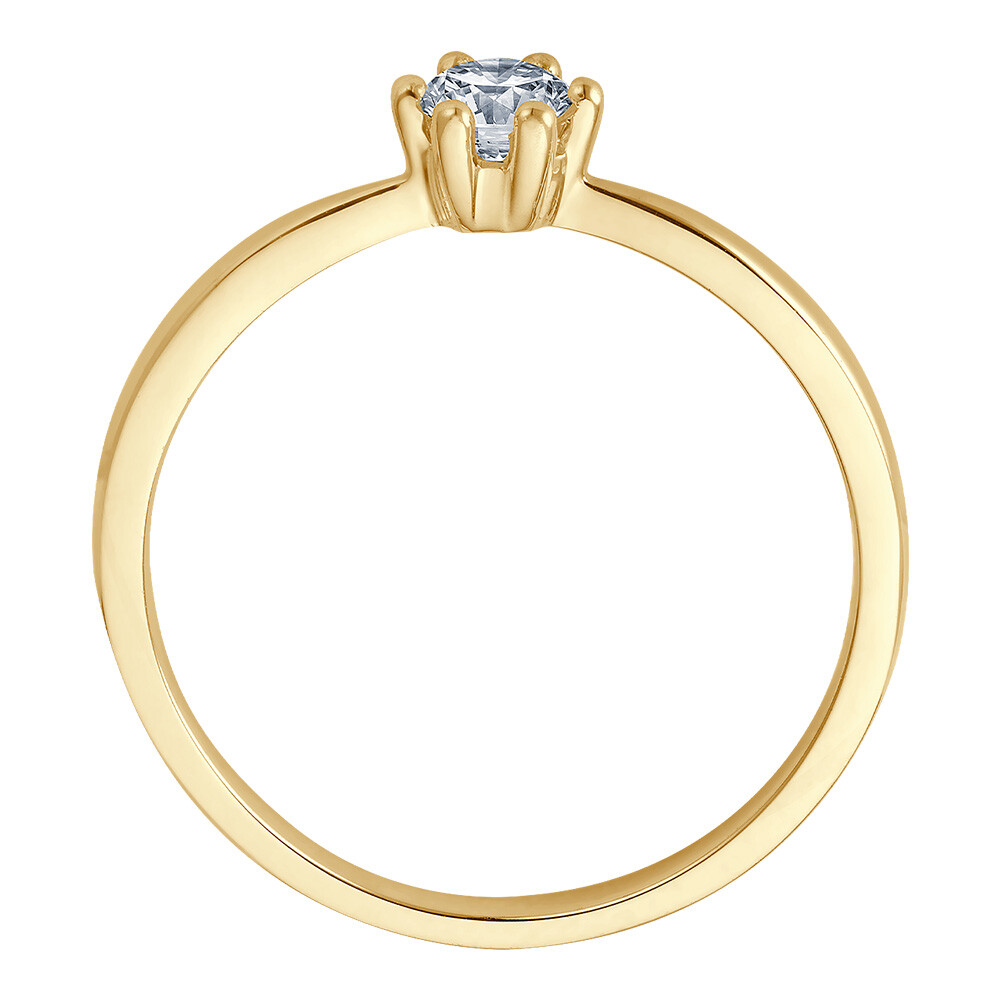 bella luce Solitaire Ring Gelbgold Brillant 0.170 ct. w/si, stehend