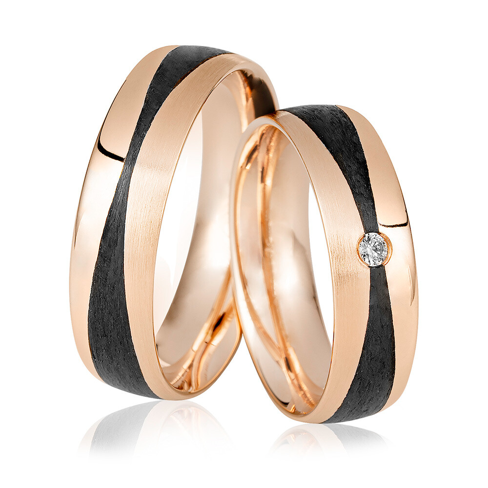 Trauringe Rotgold Carbon Saint Maurice 49/81462 & 49/81461