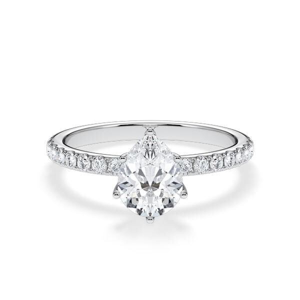 Hollywood Ring Classic Tropfen Weißgold Rubin RU-1884