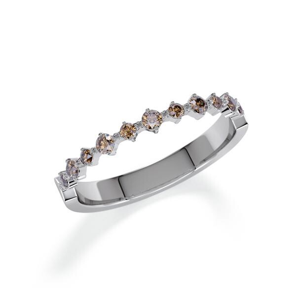 Memoire/Vorsteckring Graugold 585/- zus. 0,285 ct, Cognac - RU-1807-41