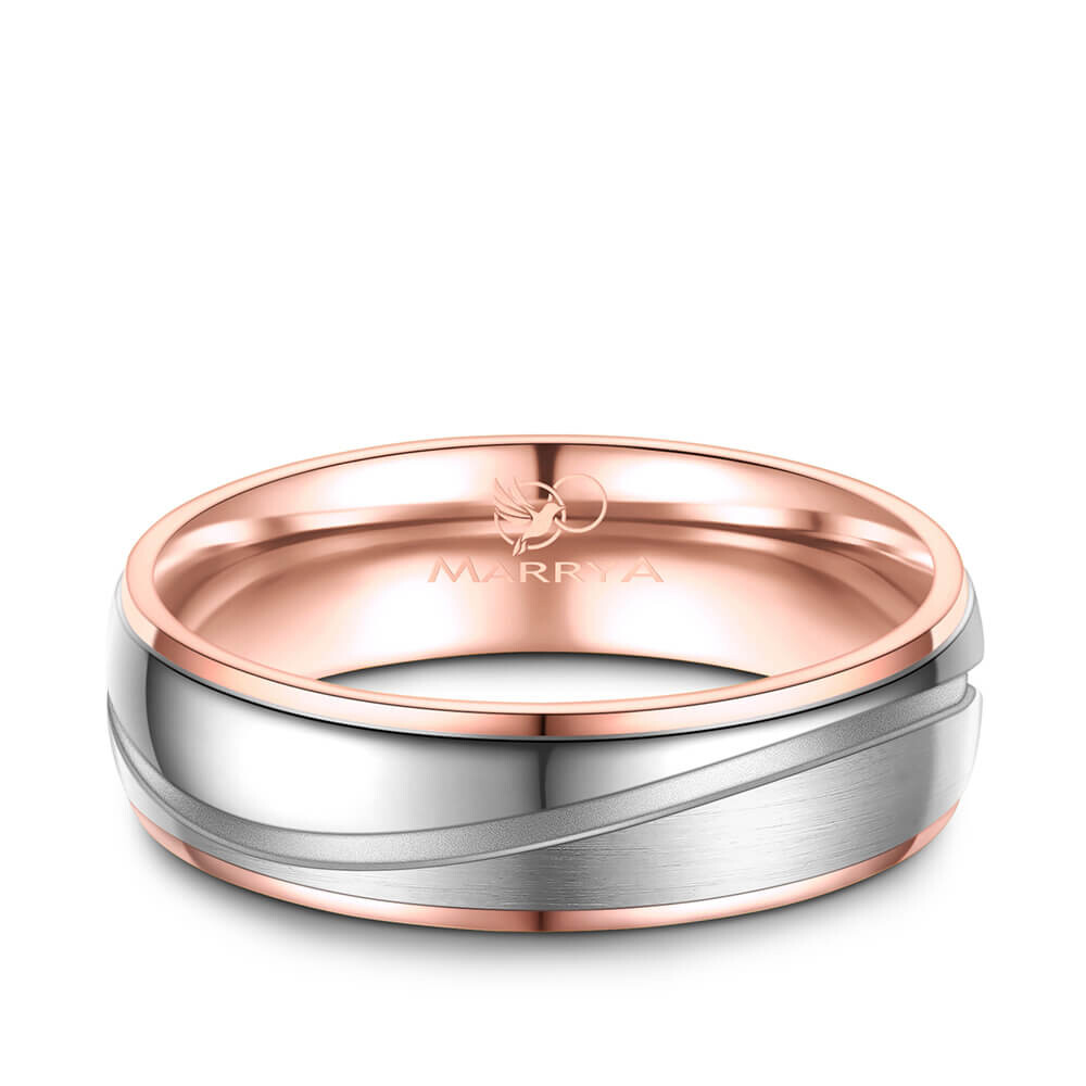 Partnerring Ehering Trauring aus Edelstahl Rosé Marrya ES-23