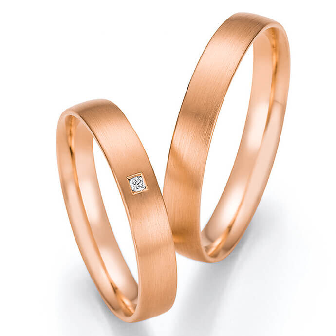 Collection Ruesch Trauringe Eheringe Rotgold Brillant 66/61090 & 66/61100