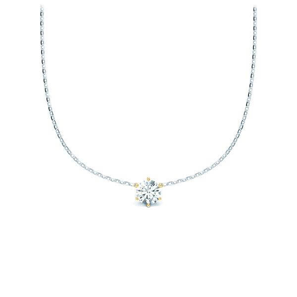 Collier Weißgold 585 Gelbgold 585 Brillant zus. 0,100 ct, tw, vs Rubin RU-1580-4