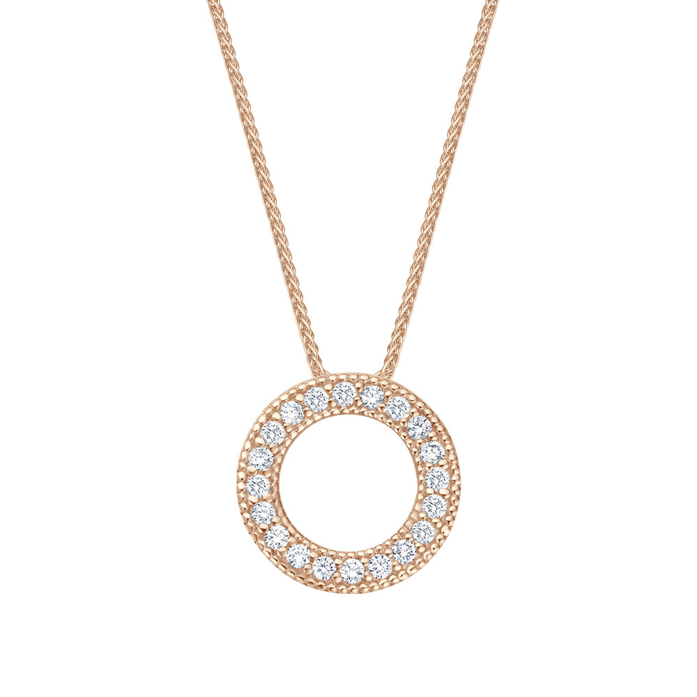 bellaluce Halskette mit Anhänger Memoria Roségold Brillant 0.200 ct.