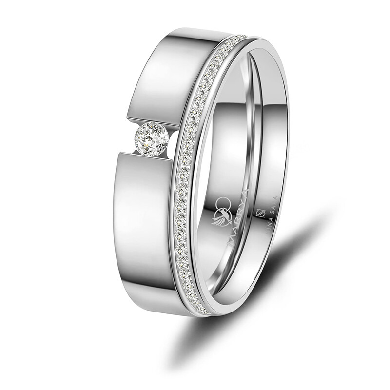 Eheringe Partnerringe Memoire Edelstahl Set Marrya ES-E43