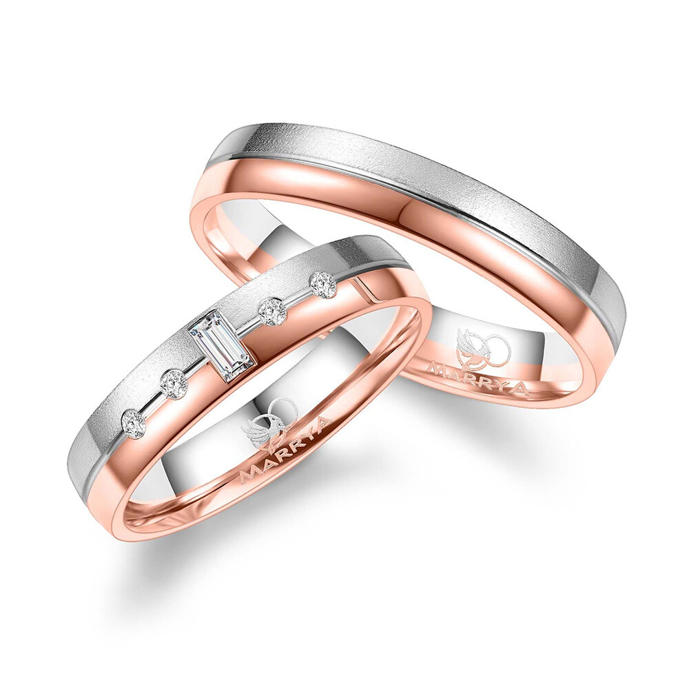 Eheringe Weißgold & Roségold Brillant Marrya GO548A