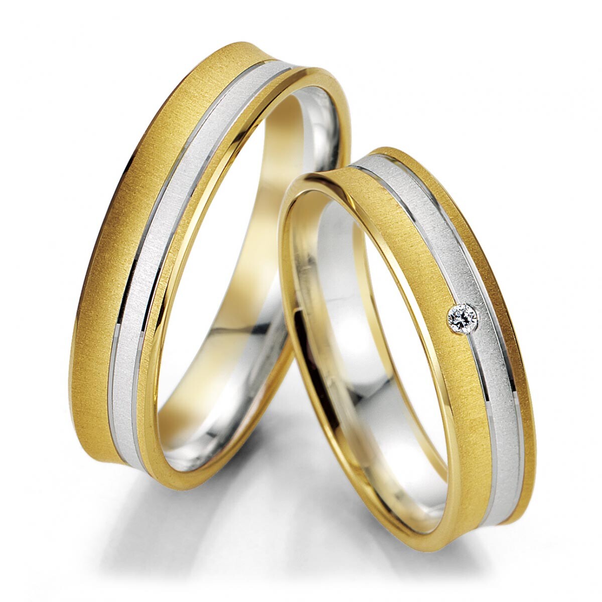 Breuning Trauringe 48/07049 & 48/07050 Gelbgold & Weißgold