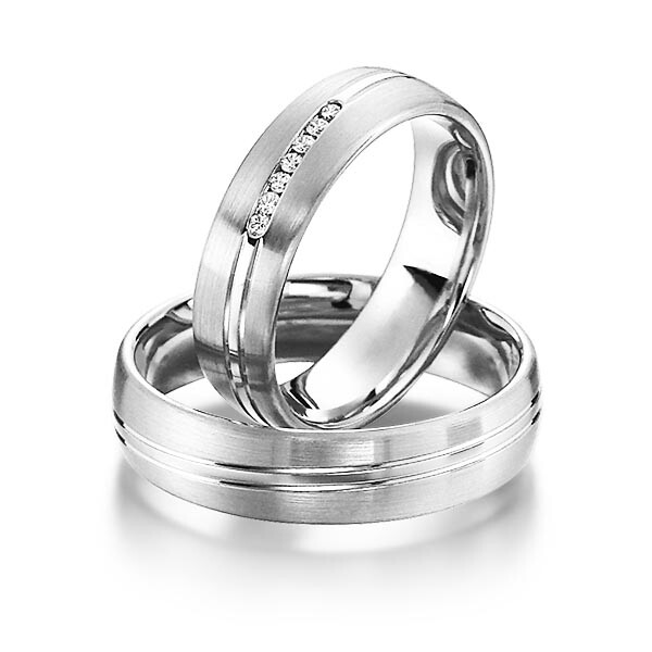 Sickinger Trauringe Weißgold Saturnfugen Brillant SC-1140-4