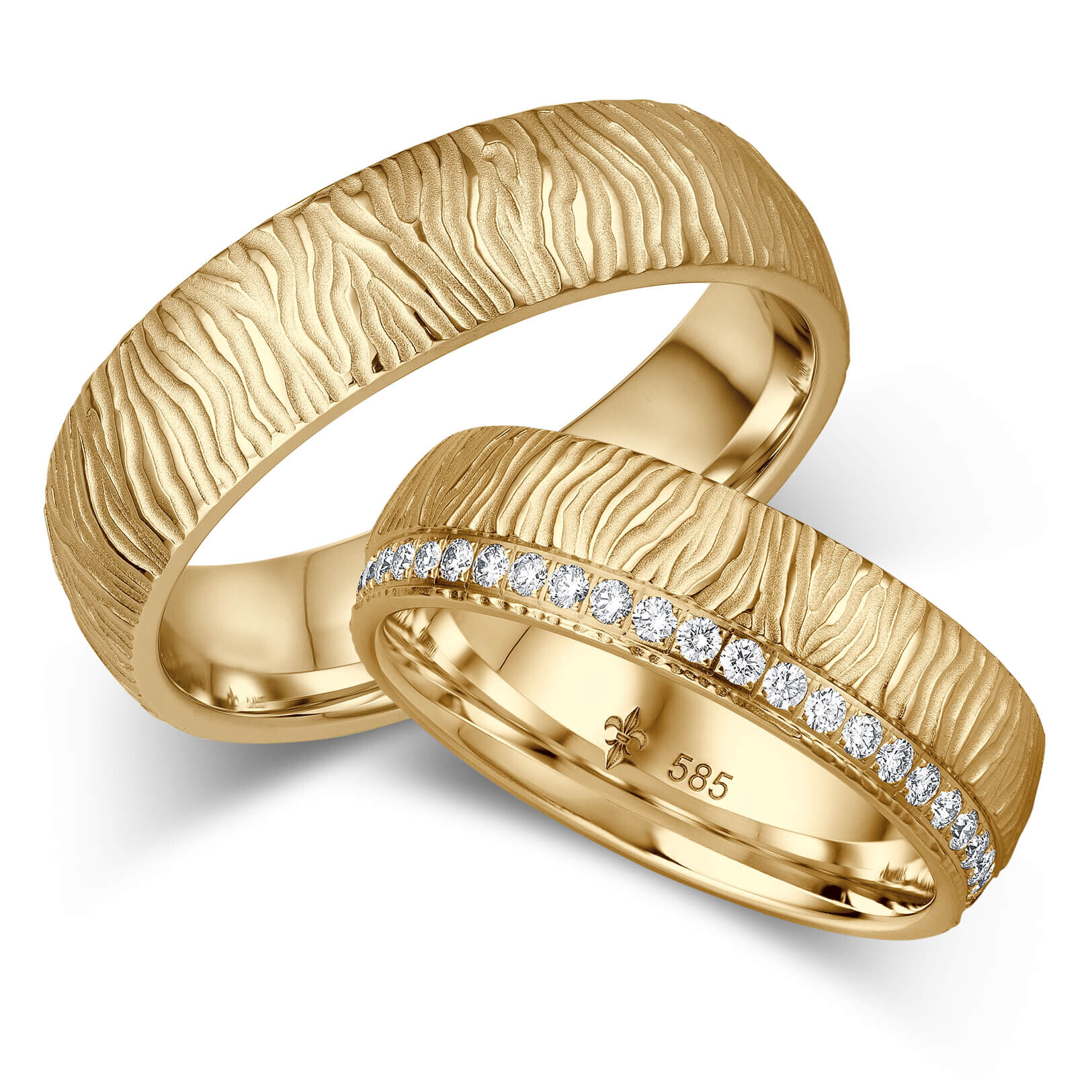 Giloy Trauringe Adéle Gelbgold Brillantkranz