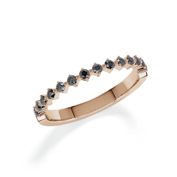 Memoire- Vorsteckring Peach-Gold 585 zus. 0,260ct. Black Rubin 1806