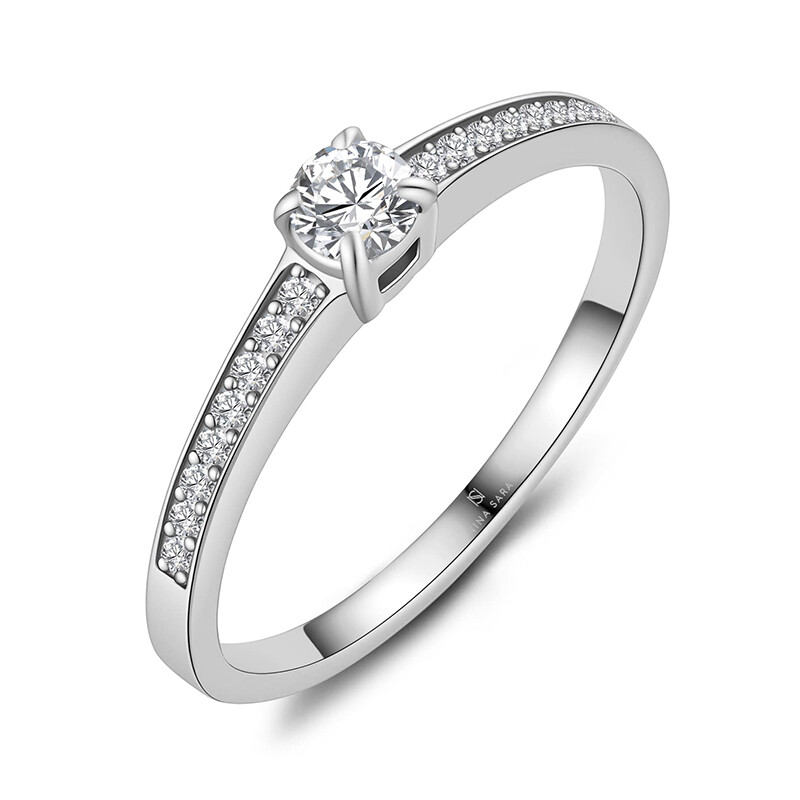 Verlobungsring Pavé Edelstahl Zirkonia Nina Sara NS-07