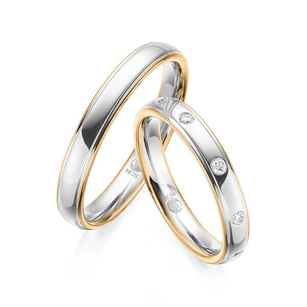 Trauringe Mehrfarbig Roségold Platin Rubin RU-1601