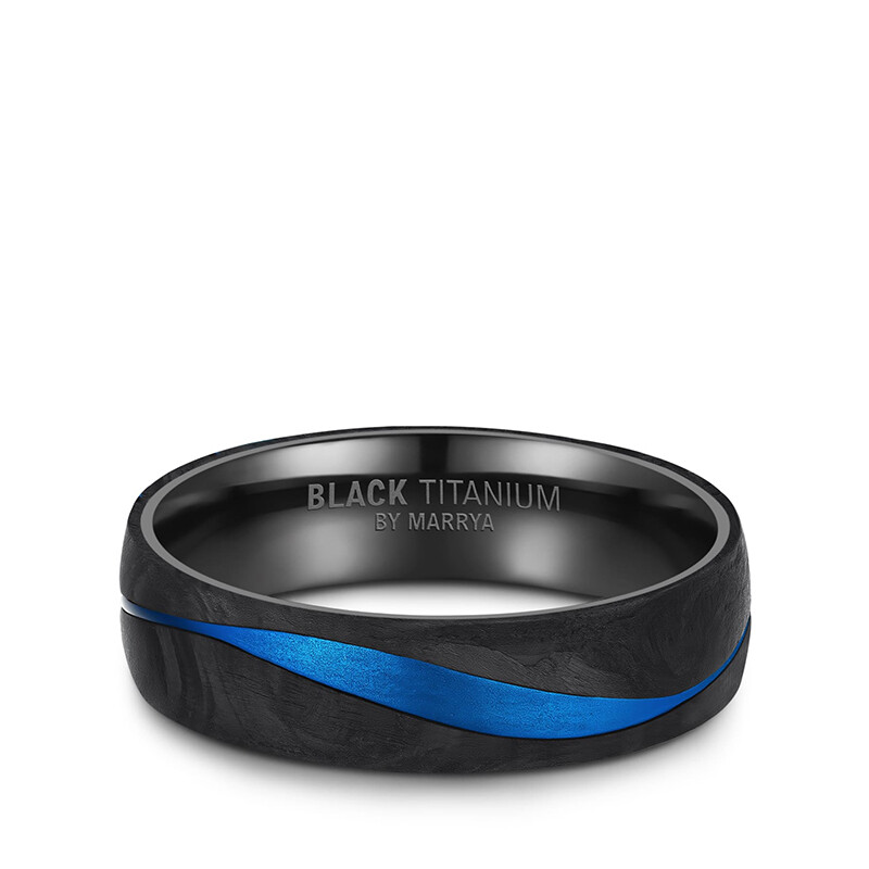 Herrenring Black Titanium Blue Ocean Marrya BT-17