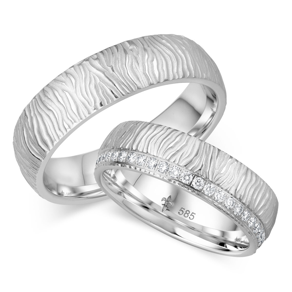 Giloy Trauringe Adéle Weißgold - Modell 02 Brillantkranz