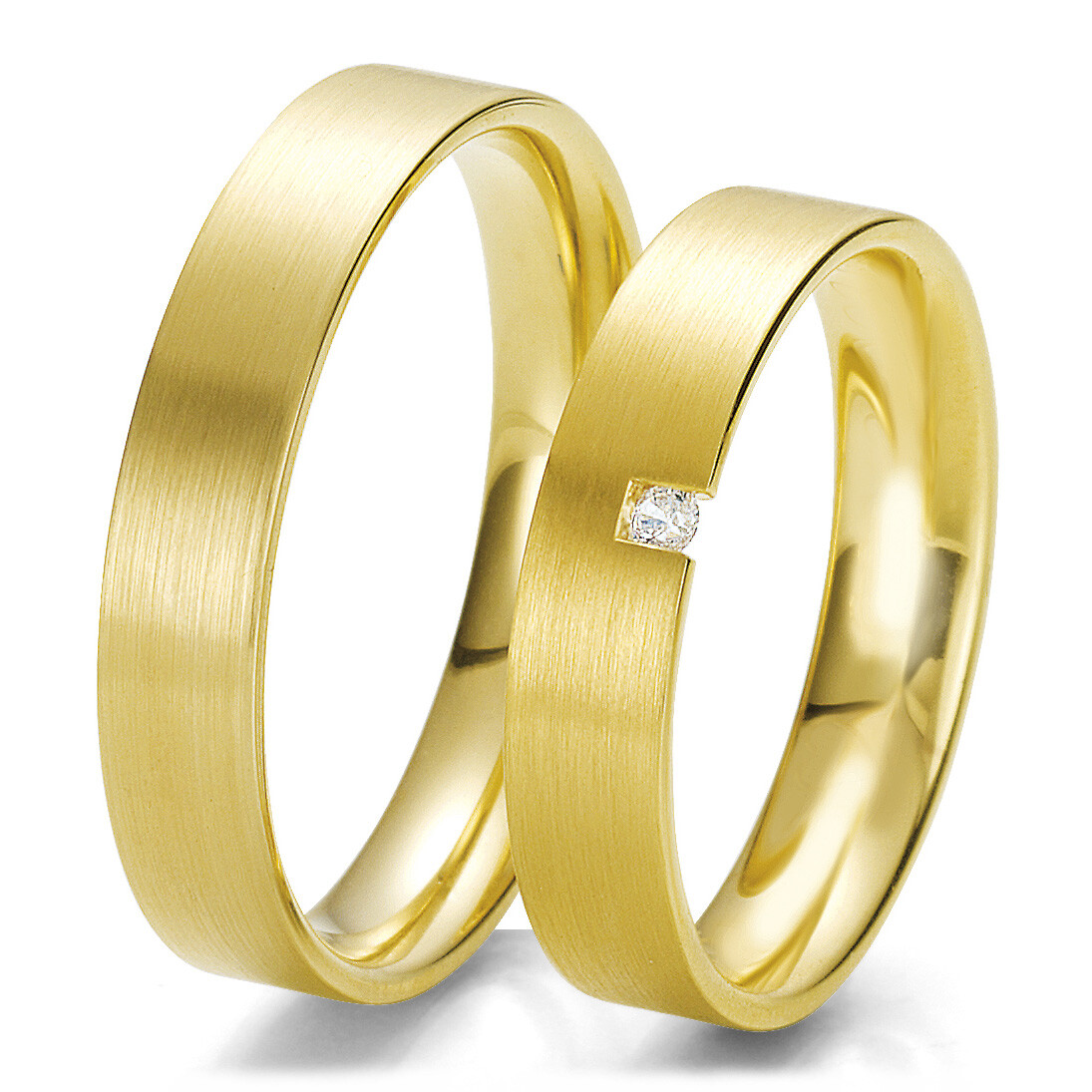 Breuning Trauringe Gelbgold Rainbow 48/06213 & 48/06214