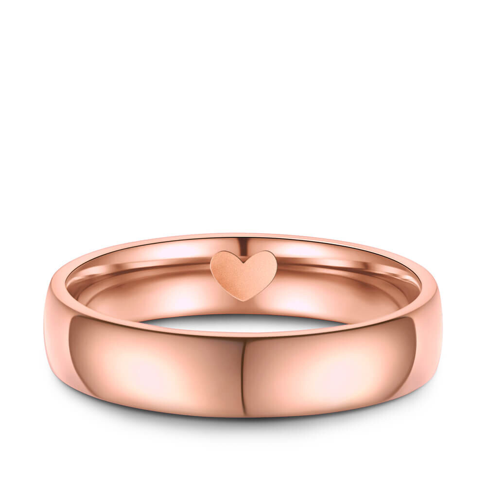 Partnerringe Trauring Edelstahl Rosé mit Herz Marrya ES-31